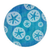 Sand Dollar White en Blue Pattern Snijplank (Voorkant)