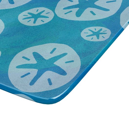 Sand Dollar White en Blue Pattern Snijplank (Hoek)