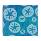 Sand Dollar White en Blue Pattern Snijplank (Voorkant)