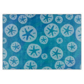 Sand Dollar White en Blue Pattern Snijplank (Voorkant)