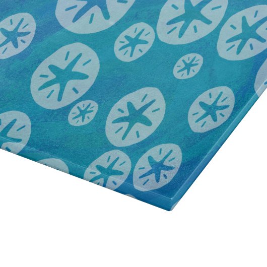 Sand Dollar White en Blue Pattern Snijplank (Hoek)