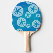 Sand Dollar White en Blue Pattern Tafeltennisbatje (Voorkant)