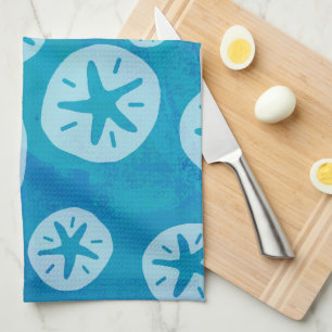 Sand Dollar White en Blue Pattern Theedoek