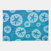 Sand Dollar White en Blue Pattern Theedoek (Horizontaal)