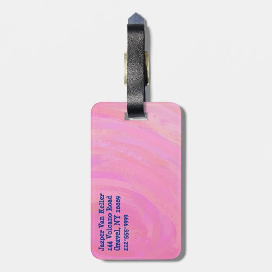 Sand Dollar White en roze Bagagelabel (Achterkant verticaal)