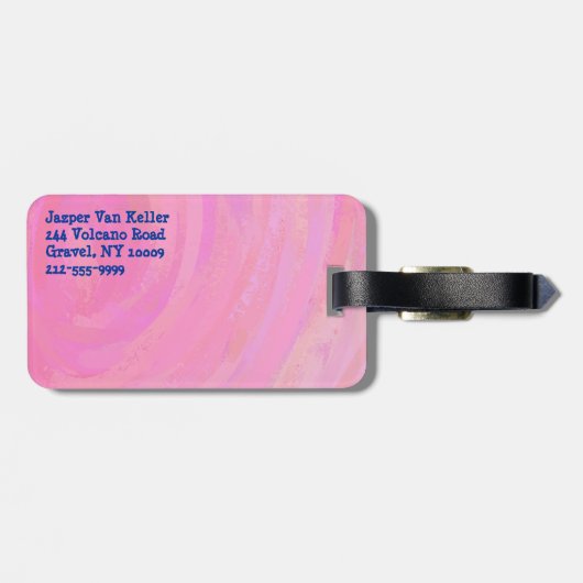 Sand Dollar White en roze Bagagelabel (Achterkant horizontaal)