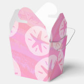 Sand Dollar White en roze Bedankdoosjes (Geopend)