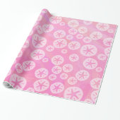 Sand Dollar White en roze Cadeaupapier (Uitgerold)