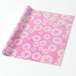 Sand Dollar White en roze Cadeaupapier