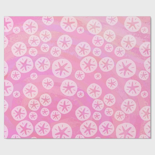 Sand Dollar White en roze Cadeaupapier (Vlak)