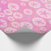 Sand Dollar White en roze Cadeaupapier (Hoek)