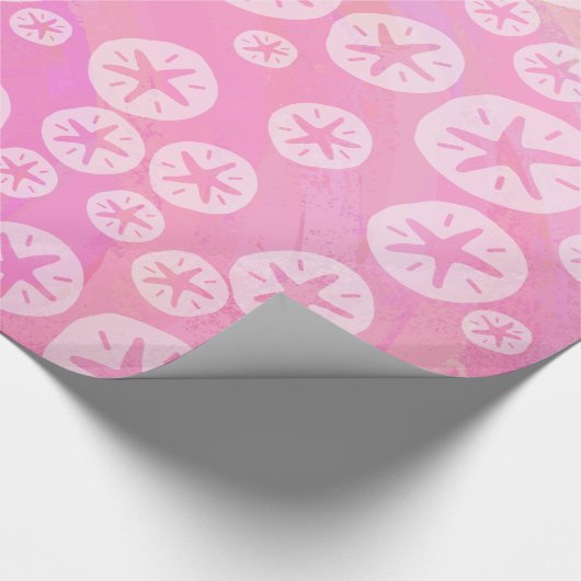 Sand Dollar White en roze Cadeaupapier (Hoek)