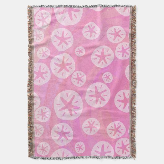 Sand Dollar White en roze Deken (Voorkant Verticaal)