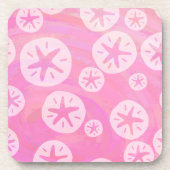 Sand Dollar White en roze Drankjes Onderzetter (Voorkant)