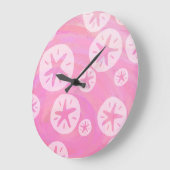 Sand Dollar White en roze Grote Klok (Hoek)