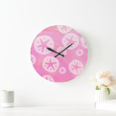 Sand Dollar White en roze Grote Klok (Huis)
