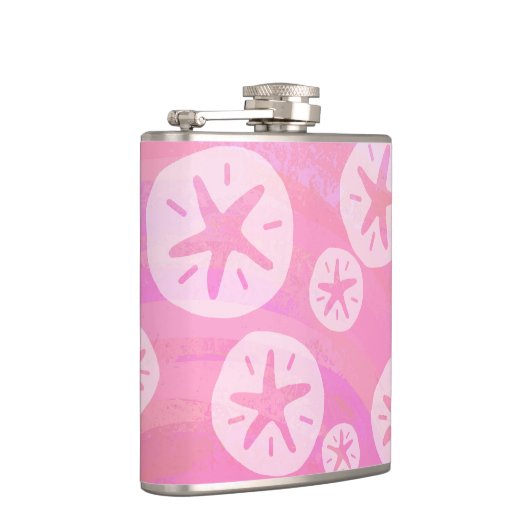 Sand Dollar White en roze Heupfles (Rechts)