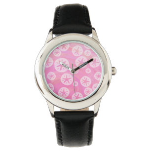 Sand Dollar White en roze Horloge