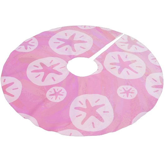 Sand Dollar White en roze Kerstboom Rok (Gekanteld)