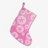 Sand Dollar White en roze Kleine Kerstsok (Voorkant (Hangend))