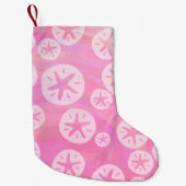 Sand Dollar White en roze Kleine Kerstsok (Voorkant)