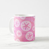 Sand Dollar White en roze Koffiemok (Voorkant links)