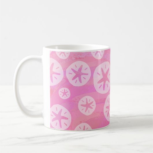 Sand Dollar White en roze Koffiemok (Links)