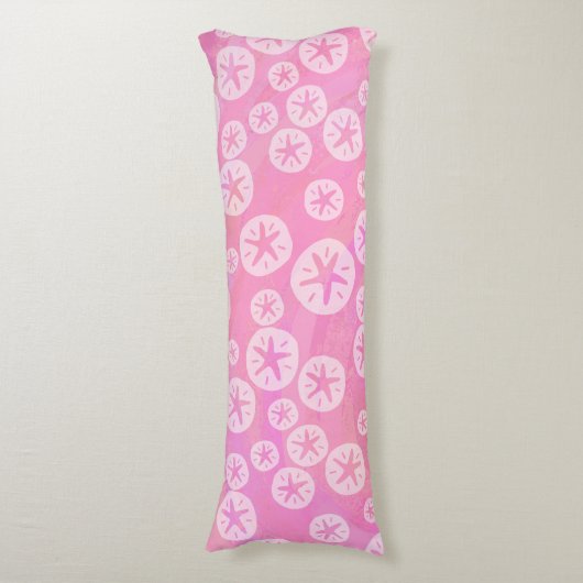 Sand Dollar White en Roze Lichaamskussen (Voorkant Verticaal)