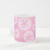Sand Dollar White en roze Matglas Koffiemok (Voorkant links)