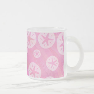 Sand Dollar White en roze Matglas Koffiemok