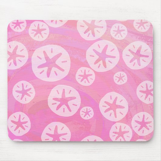 Sand Dollar White en roze Muismat (Voorkant)