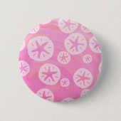 Sand Dollar White en roze Ronde Button 5,7 Cm (Voorkant)