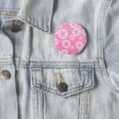 Sand Dollar White en roze Ronde Button 5,7 Cm (In situ)