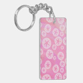 Sand Dollar White en roze Sleutelhanger (Voorkant Links)