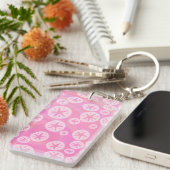 Sand Dollar White en roze Sleutelhanger (Voorkant Rechts)