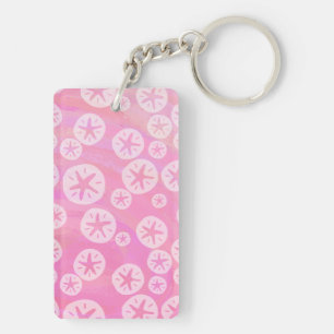 Sand Dollar White en roze Sleutelhanger