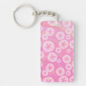 Sand Dollar White en roze Sleutelhanger (Voorkant)