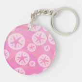 Sand Dollar White en roze Sleutelhanger (Achterkant)