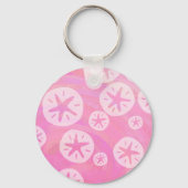 Sand Dollar White en roze Sleutelhanger (Voorkant)