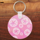 Sand Dollar White en roze Sleutelhanger (Voorkant)