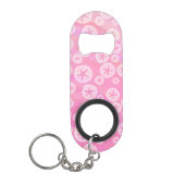 Sand Dollar White en roze Sleutelhanger Flessenopener (Voorkant)