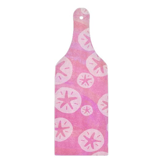 Sand Dollar White en roze Snijplank (Voorkant)