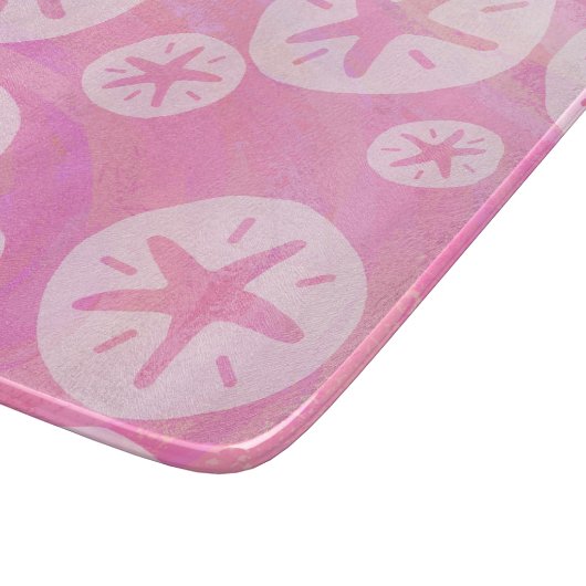 Sand Dollar White en roze Snijplank (Hoek)