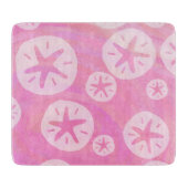 Sand Dollar White en roze Snijplank (Voorkant)