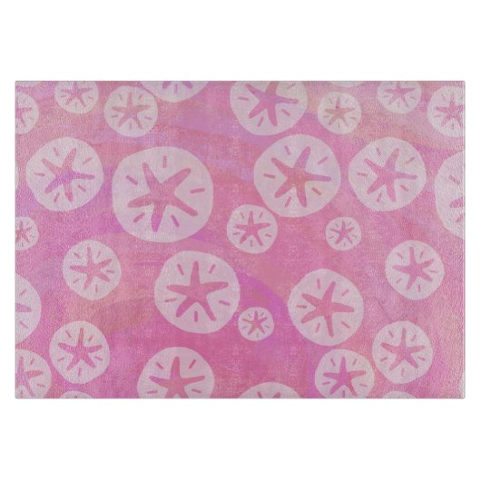 Sand Dollar White en roze Snijplank (Voorkant)