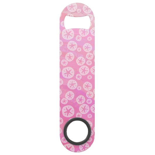 Sand Dollar White en roze Speed Flessenopener (Achterkant)