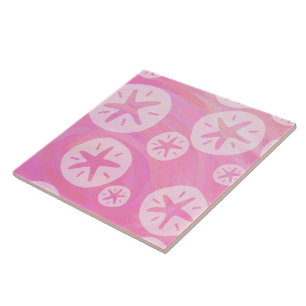 Sand Dollar White en roze Tegeltje
