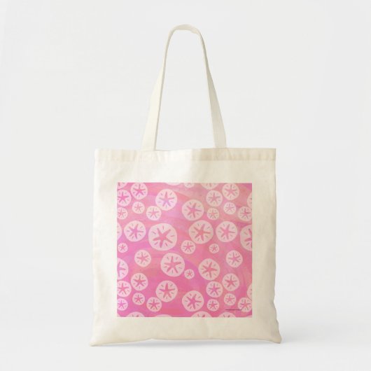 Sand Dollar White en roze Tote Bag (Voorkant)