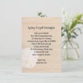 Sand Dollar Wood Beach Vows Jubileum Uitnodiging (Staand voorkant)