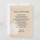 Sand Dollar Wood Beach Vows Jubileum Uitnodiging (Voorkant)